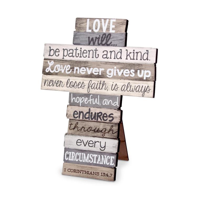 667665114284 Love Stacked Wood Cross