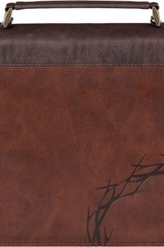 1220000329935 Premium Vegan Leather Inspirational Bible Cover for Men & Women: Debossed Crown