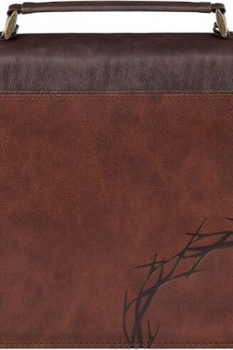 1220000721395 Premium Vegan Leather Inspirational Bible Cover for Men & Women: Debossed Crown