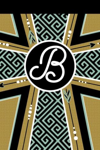 603799825856 Double Applique Monogram B Cross Garden Flag