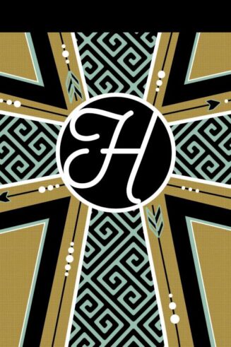 603799825917 Double Applique Monogram H Cross Garden Flag